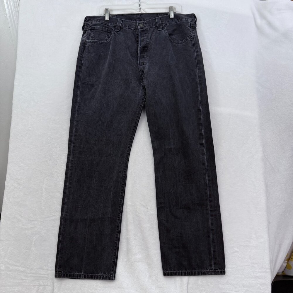 Levis 501 Jeans Mens 40x30 (38x30) Black Original Fit Straight Leg Button Fly